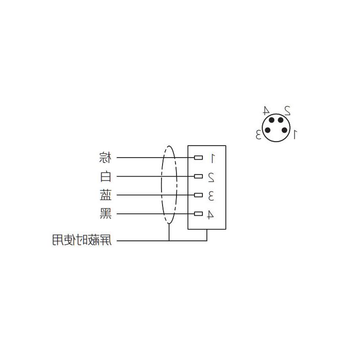 M8 4-PIN, straight male, flange socket, front mounting, 63SA61-XXX